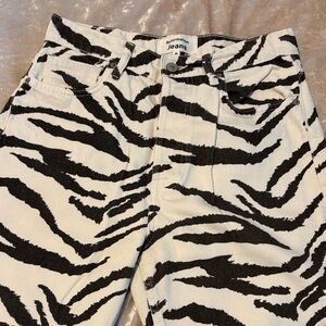 Reformation Straight Leg Zebra Print Jeans